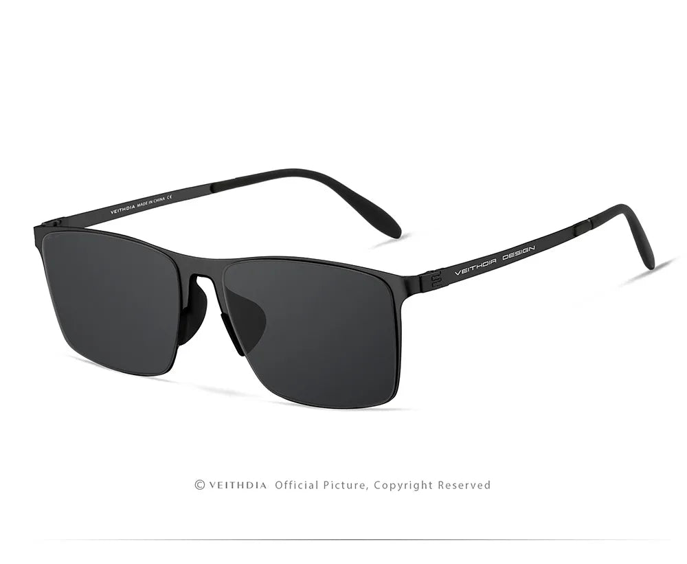 VEITHDIA Brand Fashion Sunglasses Stainless Steel High-definition Nylon Lens Polarized UV400 Eyeglasses For Men Women,  8212
