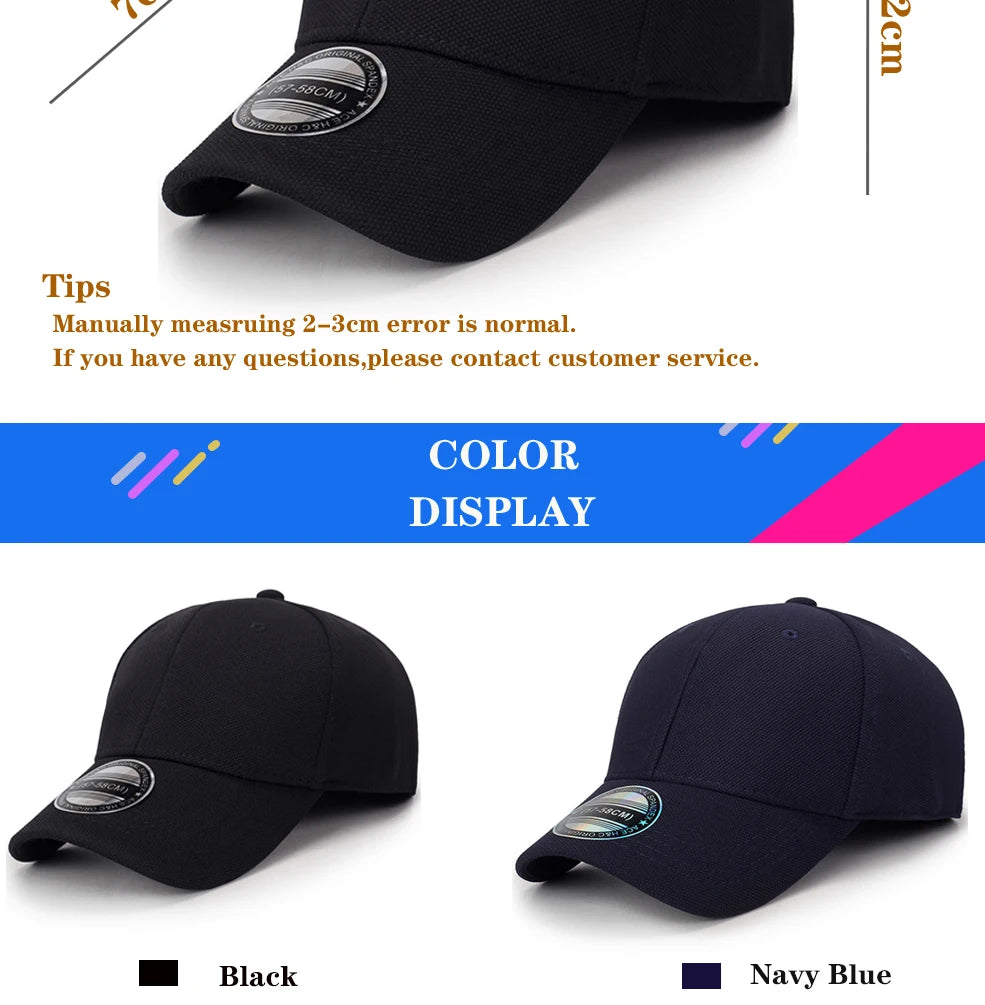 2026 High Quality Baseball Cap Men Snapback Hats Caps Men  Fitted Closed Full Cap Women Gorras Bone Male Trucker Hat Casquette