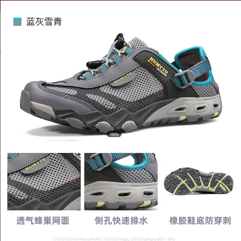 HUMTTO Men Upstream Shoes Outdoor Trekking Wading Aqua Shoes Breathable Mesh Quick drying ankle women  water Sneakers Non-slip