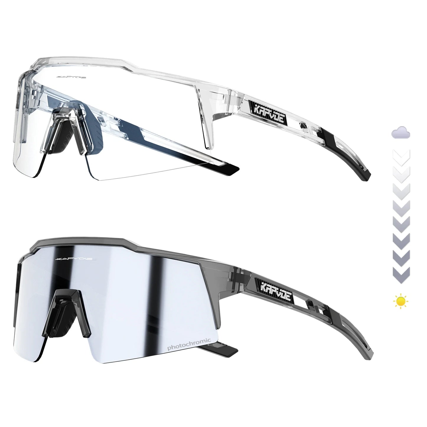 KAPVOE Photochromic Cycling Sunglasses for Men Glasses Fashion Mountain Bicycle Road Speed Cool Goggles Sports MTB Bike Eyewear