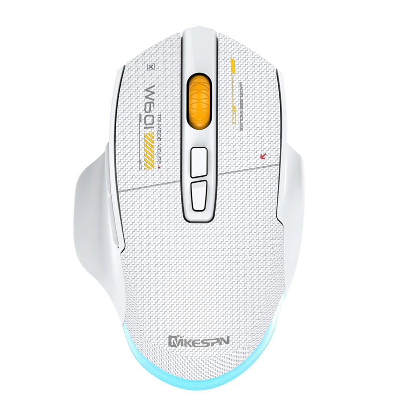 Ποντίκι gaming από ανθρακονήματα 12800DPI, 2.4G ασύρματο, Bluetooth και ενσύρματο, τριπλής λειτουργίας, αθόρυβο κουμπί, προγραμματισμός macro, 500mAh, 7 πλήκτρα