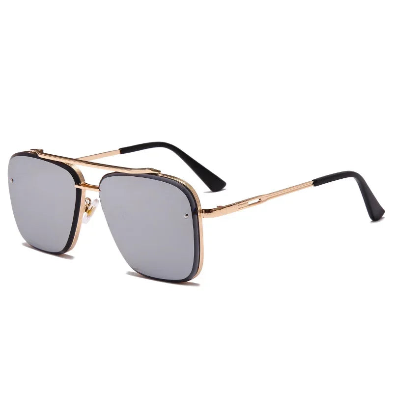 New Metal Square Gradient Sunglasses Fashionable Men Women Luxury Sunglasses Outdoor Sports Driving Fishing Goggles UV400