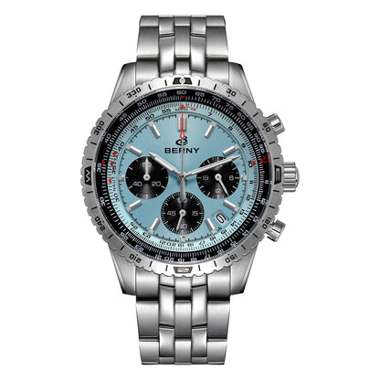 BERNY Chronograph Watches for Men Aviation Multifunction Quartz Men's Watch Date Sapphire Super Luminous Luxury Wristwatch