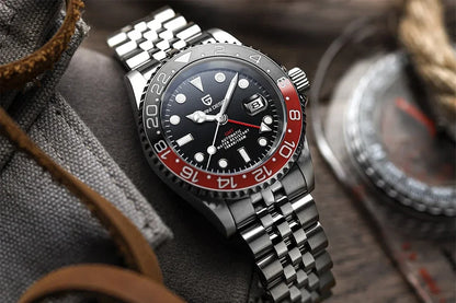 PAGANI DESIGN 40MM GMT Watches for Men Luxury Sapphire AR Mechanical Watch Ceramic Bezel Automatic 100M Waterproof Gift watch