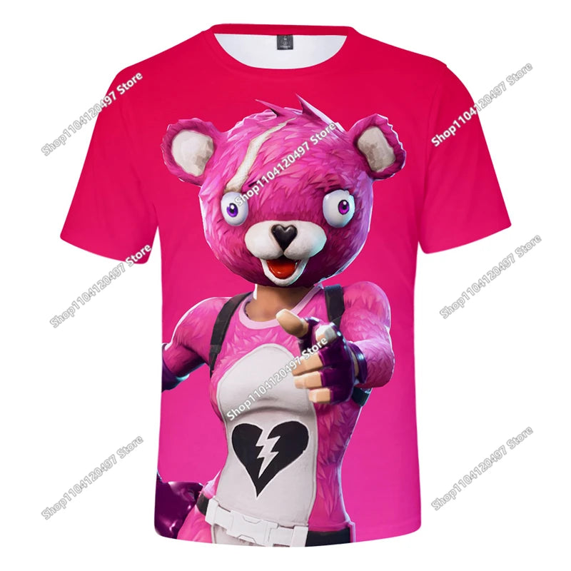 Fortnites 3D Printed Short Sleeve T-Shirt Game Cartoon Print Battle Royale Adult Kid Clothes Kids T-shirt Harajuku Tshirt