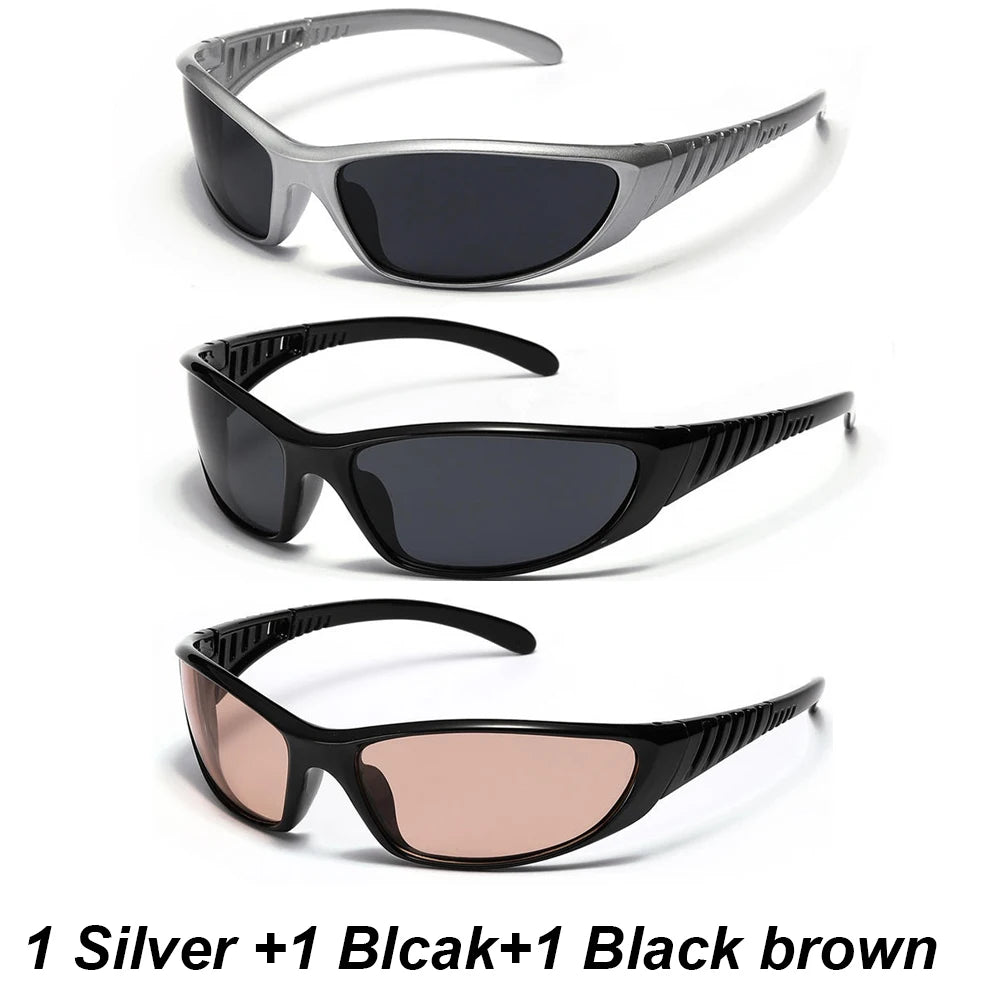 Y2K Silver Sunglasses Color Hollowed Out Future Sense Of Technology Hot Girls Net Red Sunglasses Women Sunglasses Trendy Men