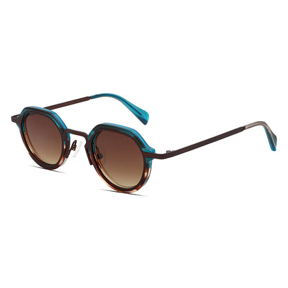 ChicOptix Fashionable Retro Acetate and Metal Sunglasses Unisex Luxury Brand Designer Style UV400 UV Protection Outdoor Casual