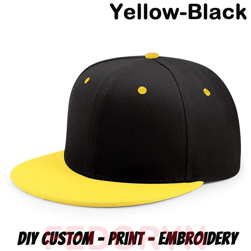 Fedoryn Custom Snapback Caps Splice Color Embroidery Hip Hop Cap for Women and Men DIY LOGO Design Print Hats Unisex Wholesale