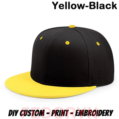 Fedoryn Custom Snapback Caps Splice Color Embroidery Hip Hop Cap for Women and Men DIY LOGO Design Print Hats Unisex Wholesale