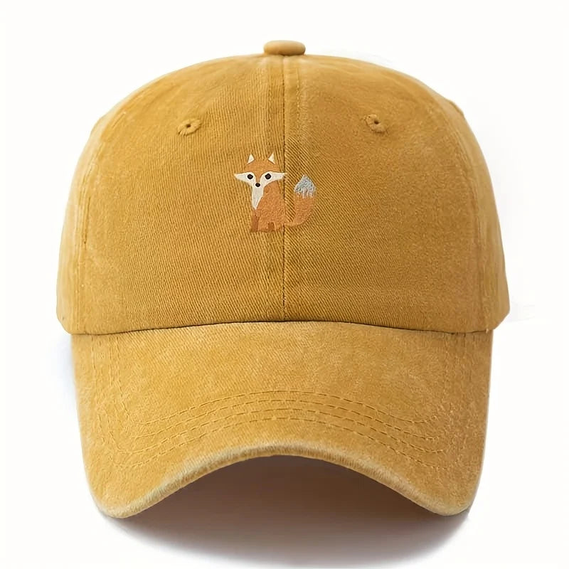 Schattige baseballpet met vossenprint voor dagelijkse casual mode, veelzijdige pet voor in de stad, geschikt voor mannen en vrouwen