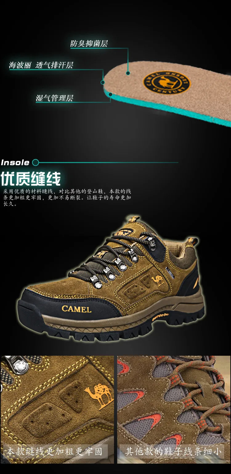 Scarpe da trekking da uomo in pelle scamosciata, sneakers outdoor da trail, scarpe da arrampicata antiscivolo e traspiranti, scarpe sportive da montagna da uomo