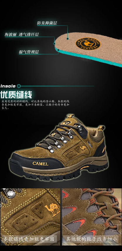 Scarpe da trekking da uomo in pelle scamosciata, sneakers outdoor da trail, scarpe da arrampicata antiscivolo e traspiranti, scarpe sportive da montagna da uomo