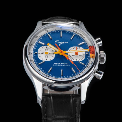 Sugess New Business Watch Mechanical Chronograph ST19 Original Swaneck Movement wristwatches Army Pilot Reloj Hombre Sappire