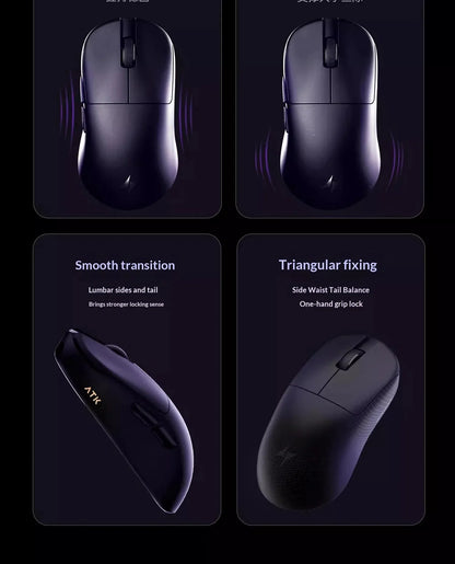 ATK U2 V2 Mini Ultimate Wireless Gaming Mouse, PAW3950 Ultra Sensor, 8KHz Polling Rate, Lightweight Tri-Mode Ergonomic Esports Mouse