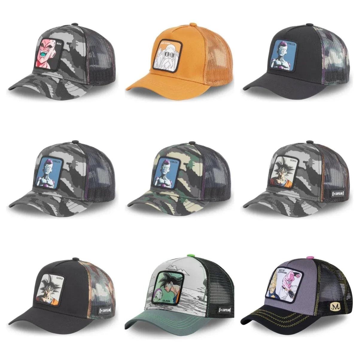 New Dragon Ball Son Goku Cap Summer Travel Peaked Cap Men's Embroidery Hip-Hop Cap Style Sun Visor Adjustable Trucker Mesh Cap