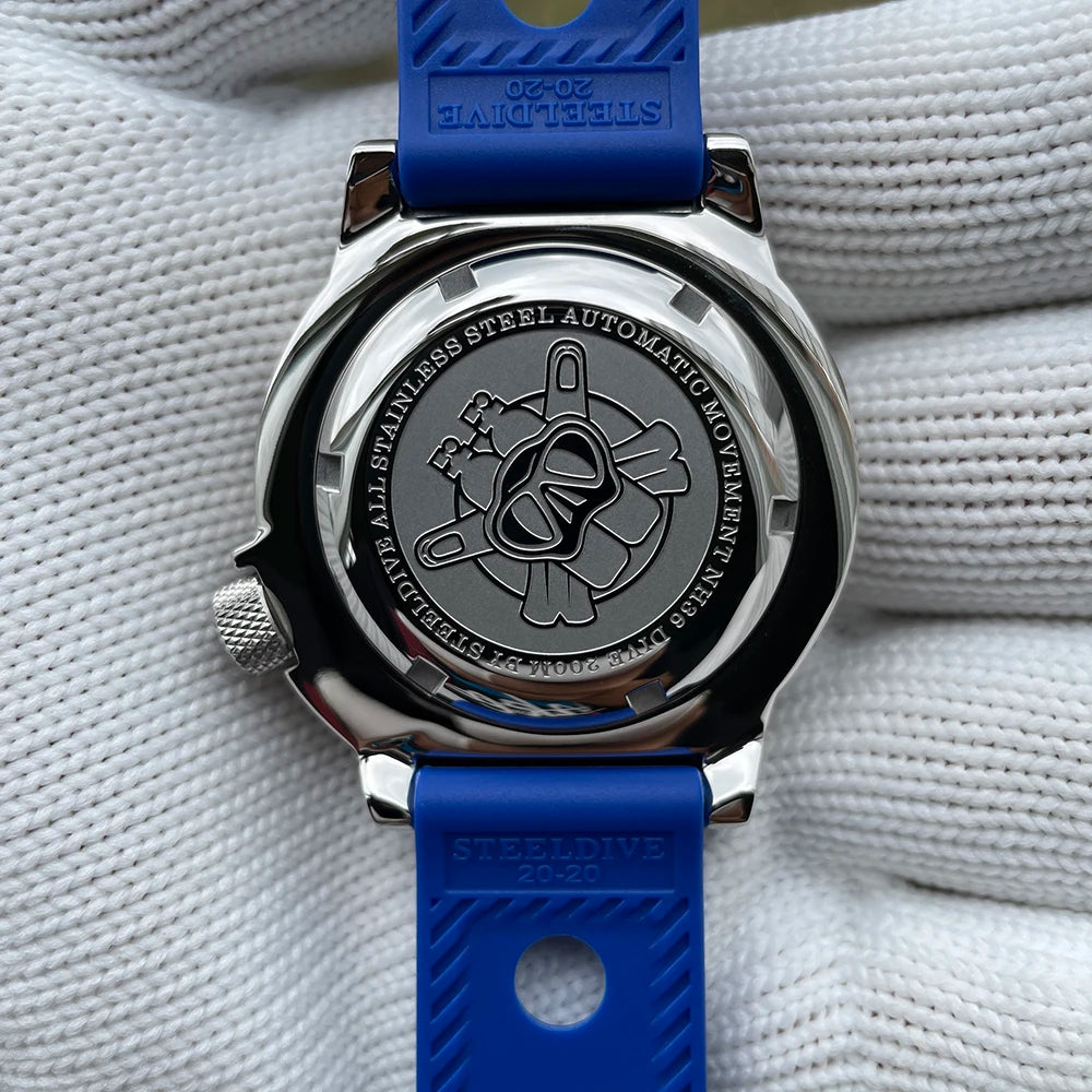 STEELDIVE SD1984 Monster Steel Strap Mechanical Watch NH36 Movt Sapphire Crystal 200M Waterproof Swiss Super Luminous Wristwatch