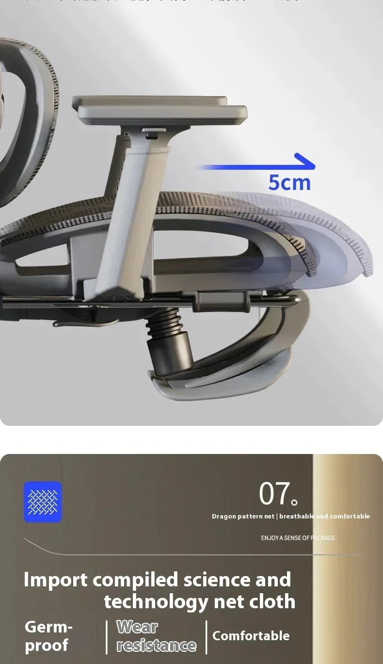 Ergonomic Gaming Office Chair Adjustable 3D Armrests Headrest Lumbar Support Computer Desk Chair with Footrest & Reclining Backrest