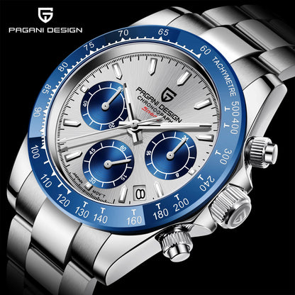 2025 PAGANI DESIGN  New PD1644 Meteorite Dial Fashion Men Quartz Wristwatches 100M Sapphire Glass Chronograph relogio masculin
