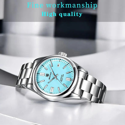 BENYAR 39mm Automatic Mechanical Watch Seagull Movt Men Stainless Steel 100M Waterproof Clock BWG-9 Luminous Reloj Hombre