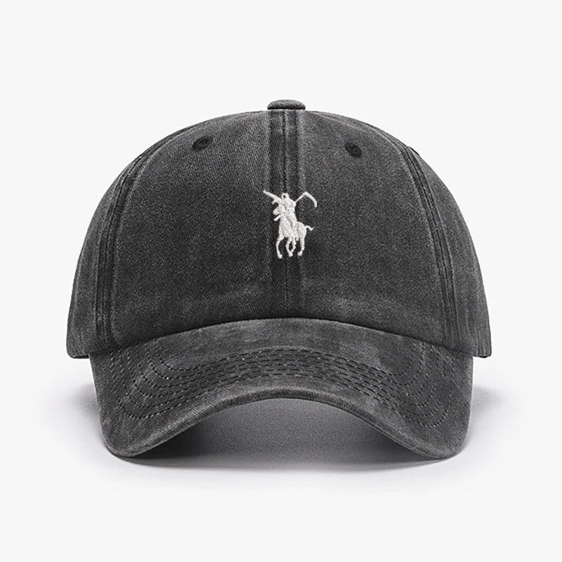 Baseball Caps Men Women Soft Cotton Washed Soft Adjustable Sunbonnet Dad Cap Hats Boys Girls Embroidery Design Grim Reaper Japan