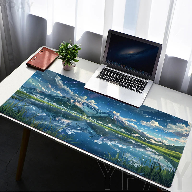 Musemåtter med himmel- og landskabsmotiv Bordunderlag Musemåtte til computeren Firma-skrivebordsunderlag Æstetiske store musemåtter til gamere Kontormusemåtte 100 x 50 cm