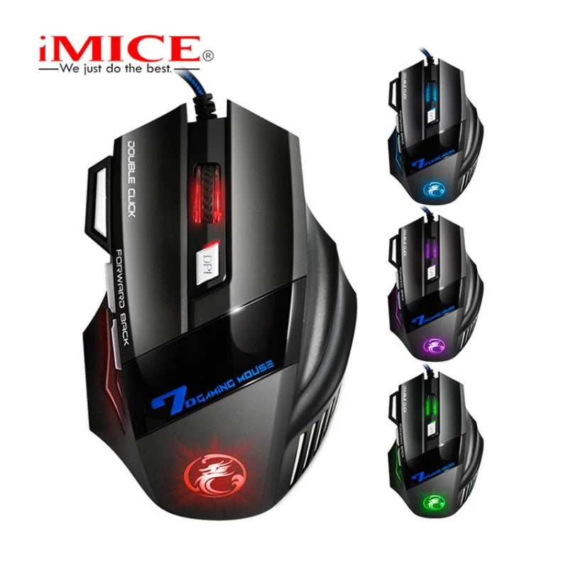 Herná myš USB Wired Gaming Mouse so 4 tlačidlami, ergonomická herná myš 2400DPI s RGB podsvietením a vysokopresným optickým senzorom
