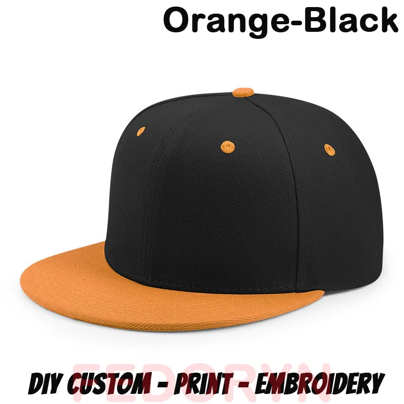 Fedoryn Custom Snapback Caps Splice Color Embroidery Hip Hop Cap for Women and Men DIY LOGO Design Print Hats Unisex Wholesale