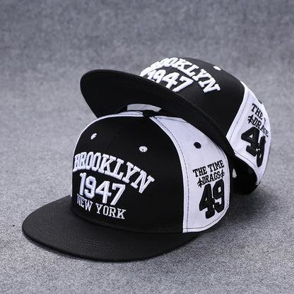 Men's Letter Embroidery All-match Flat Brim Baseball Cap Ladies Summer Hip Hop Hats Outdoor Shade Adjustable Casual Peaked Caps