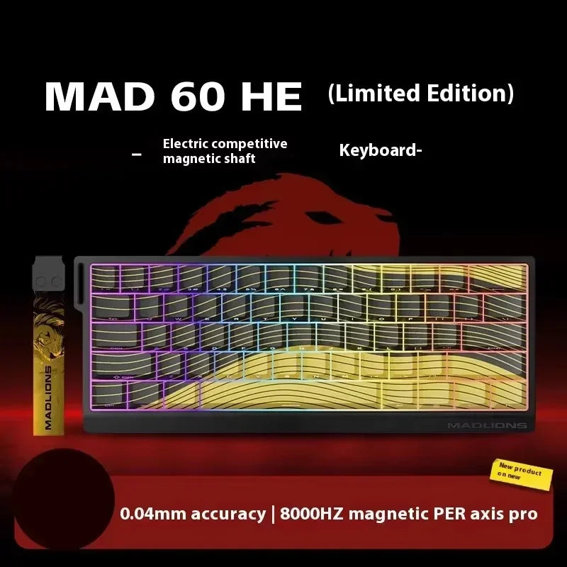 FGG Madlions Mad60 Mad68 He Mechanical Keyboard Magnetic Switch 8k Wired RGB Hot Swap Custom Keyboard Esport Game Gift Accessory