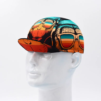 Cool style Cycling Caps Summer Breathable Sports Bicycle Hats Quick Dry Polyester Black Blue Bike Hats Classical Retro Runing