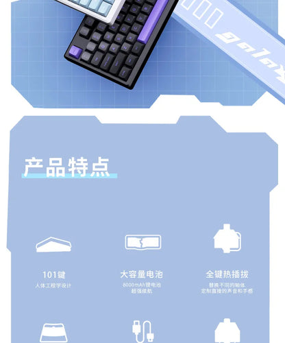 VTER Galaxy100 Full Aluminum Mechanical Keyboard Tri-mode Bluetooth 2.4G Gasket Mount Hot-Swap RGB Gaming Keyboard for PC Mac