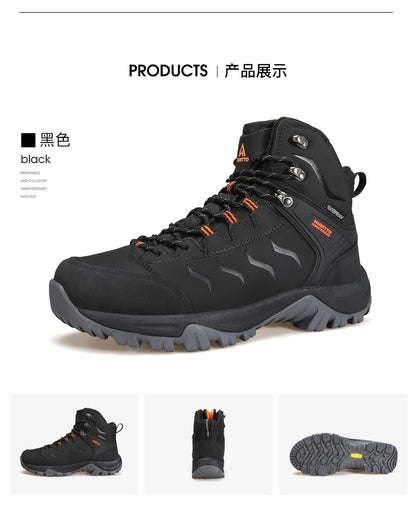 Zapatos de senderismo HUMTTO, botas de caza impermeables para hombre, botas tácticas de combate para desierto hasta el tobillo, botas de trekking para hombre y mujer, zapatillas cálidas de cuero