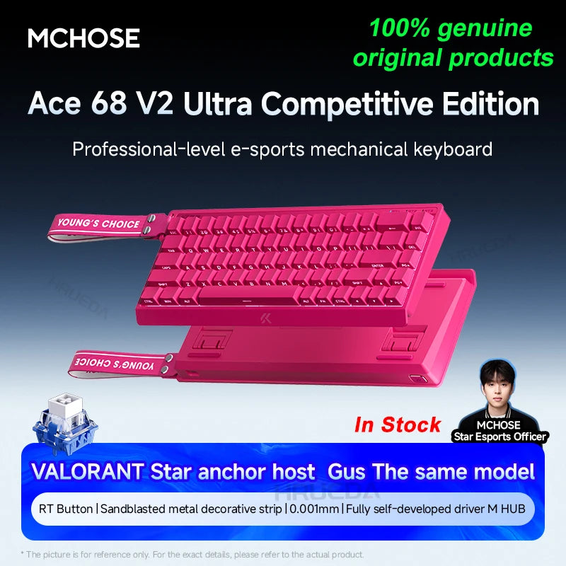MCHOSE ACE 60 Pro ACE68 V2 Customized Magnetic Axis Gaming Mechanical Keyboard Wired Hot Swap 0.08ms 0.001mmRT 8KHz 256K SOCD/RS