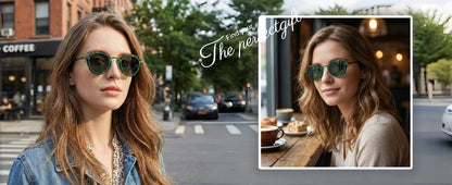 ChicOptix Fashionable Retro Acetate and Metal Sunglasses Unisex Luxury Brand Designer Style UV400 UV Protection Outdoor Casual