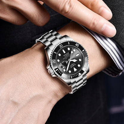 Orologio da uomo LIGE – Cronografo al quarzo, impermeabile, stile casual e professionale, accessorio di moda di lusso di un grande marchio.
