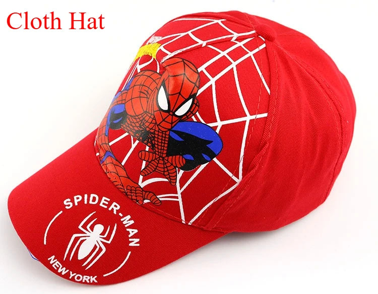 Marvel Anime Figure Spider-Man Cartoon Baseball Cap Cotton Polyester Peaked Cap Boy Girl Headwear Accessories Kids Birthday Gift
