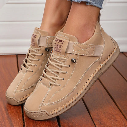 Handmade Leather Women’s Loafers Casual Comfortable Soft-Soled High-Quality Motorcycle Boots Fashionable British Tennis Nude Boots