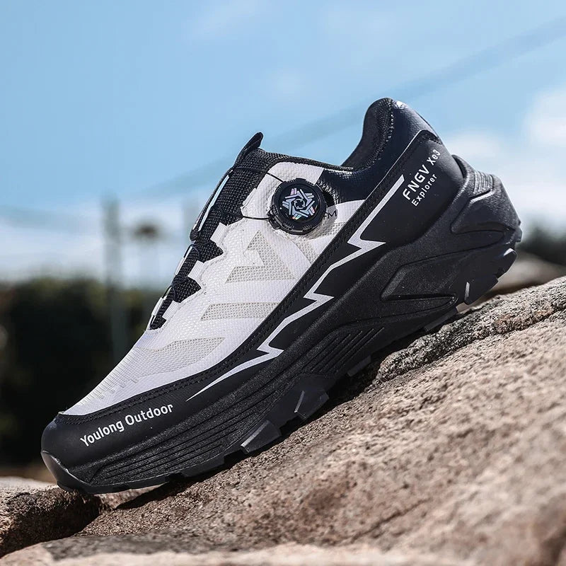 Sneakers til mænd, casual udendørssko, skridsikre, stødabsorberende og alsidige offroad-vandresko med komfortabel, blød sål til løb for mænd