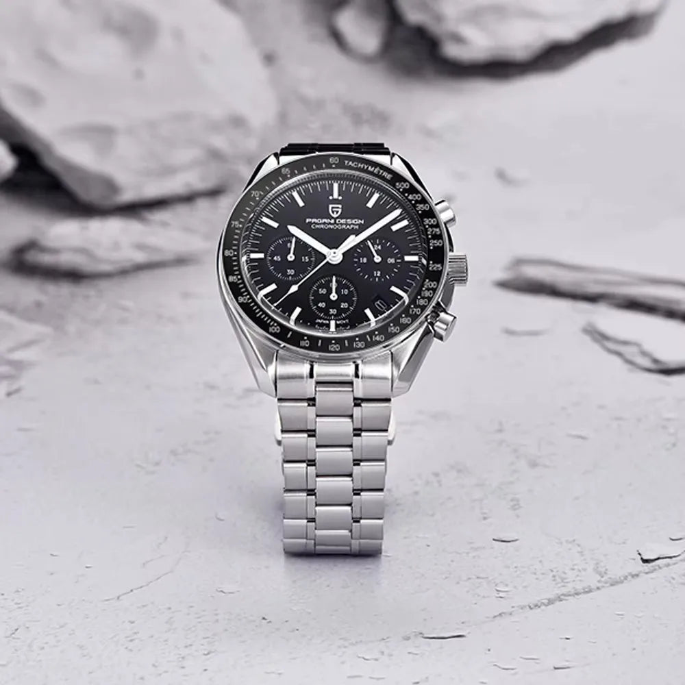 PAGANI DESIGN Moon sat – luksuzni kvarcni kronograf za muškarce, sportski stil, safirno staklo s antirefleksivnim premazom, luminescentni prikaz