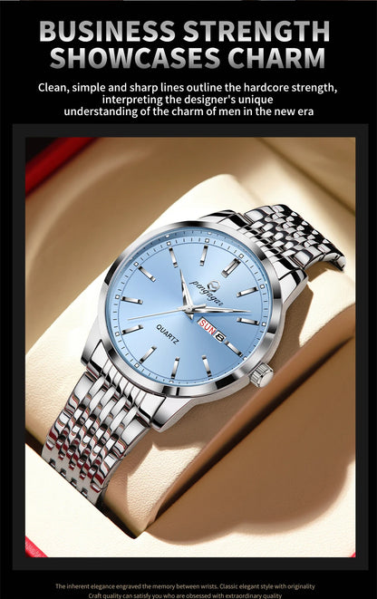 2025 New Top Brand Luxury Man Wristwatch Waterproof Luminous Date Men Watches Stainless Steel Quartz 43mm Men's Watch Male reloj