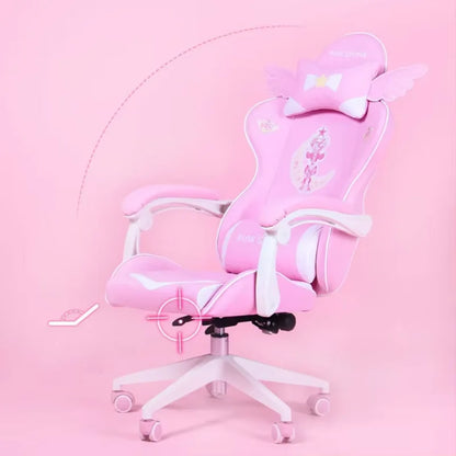 Pink Gaming Chairs for Girl Magic Comfortable Anchor Live Chair Gaming Chair Cute Pink Gaming Chair