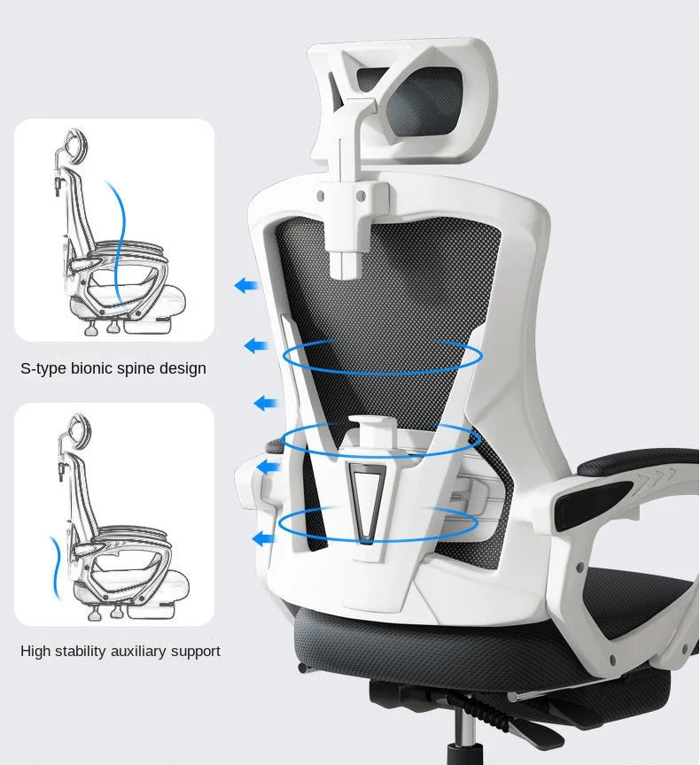 Ergonomic Gaming Chair Reclining Office Chair with Adjustable Height, Computer Desk Chair for Home, Student Dorm, Office & Gaming Setup