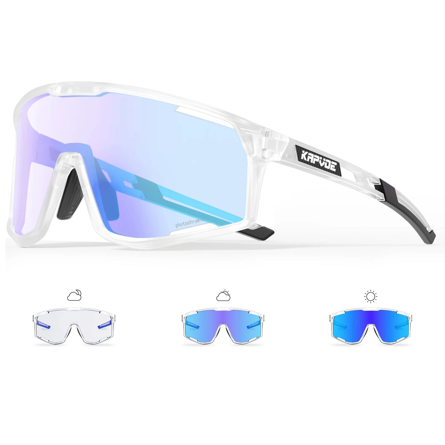 KAPVOE Men Women Road Bike UV400 Goggles Mountain Sports Eyewear Outdoor Photochromic Cycling Sunglasses Bicycle Cycling Glasses