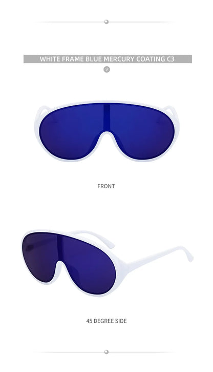 Trendy Oversized One Piece Sunglasses Women Men 2026 Luxury Brand Designer Sun Glasses Fashion Shield Shades Big Frame Eyewear