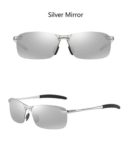 Classic Metal Men Polarized Sunglasses Fashion Driving Fishing Half Frame Retro Sun Glasses Luxury Brand Designer Eyewear UV400