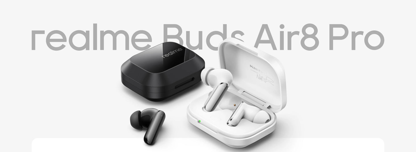 realme Buds Air 8 Pro Wireless Bluetooth 6.1 Earbuds – 55dB Active Noise Cancelling, LHDC 5.0, AI Translation, IP55 Waterproof TWS Earphones