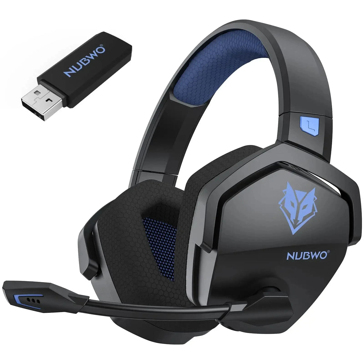 NUBWO G06 Casque de jeu double sans fil avec microphone pour PS5, PS4, PC, mobile, Switch, casque de jeu Bluetooth 5.3 2,4 GHz