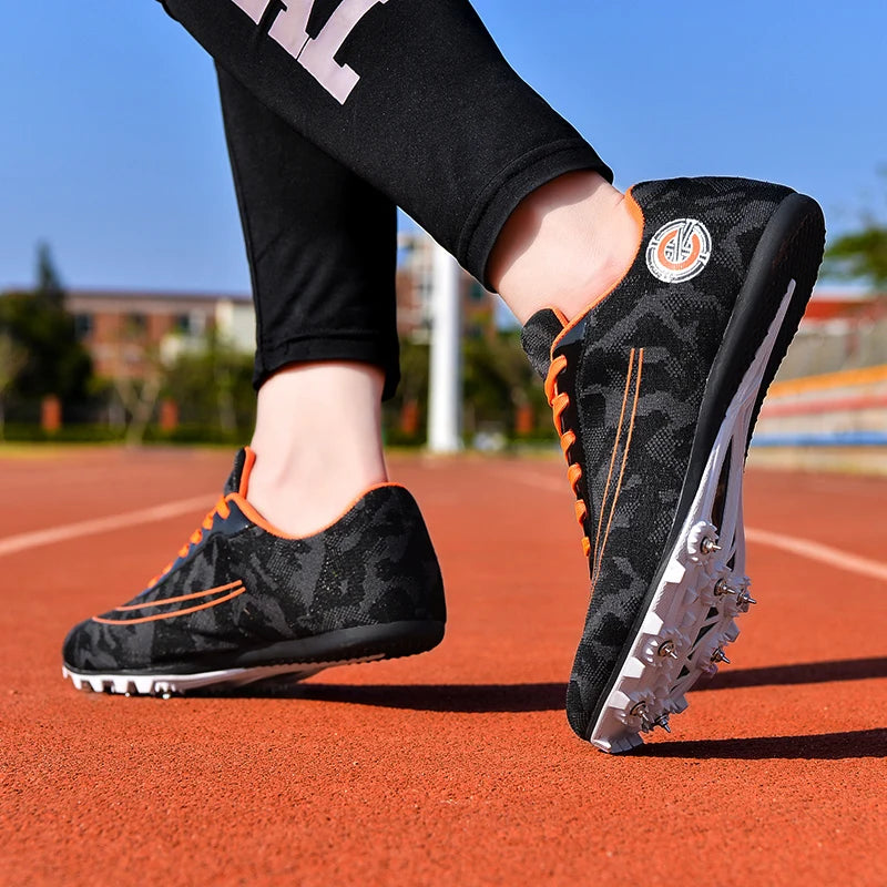 Outdoor Men Woman Track & Field Running Shoes Professional Competition Nail Sneakers Anti-Slip Student Training Shoes