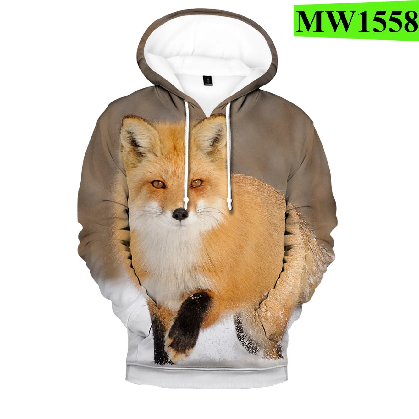 Populära hiphop-hoodies med ny 3D-rävprint, bekväma sweatshirts för män/kvinnor och vuxna/barn, avslappnade pullovers