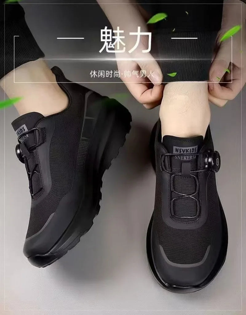 Original, neu, Herren, Sneaker mit drehbarem Knopf, Fahrsneaker, Plateau-Freizeit- und Wanderschuhe, Outdoor, strapazierfähige Lauf- und Sportschuhe, Plus-Größe